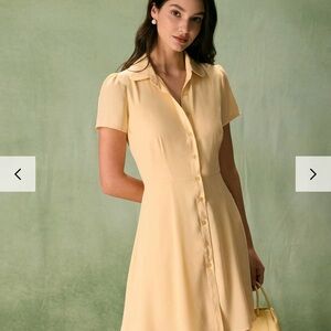SOLD The Yellow Button Down Shirt Mini Dress XS